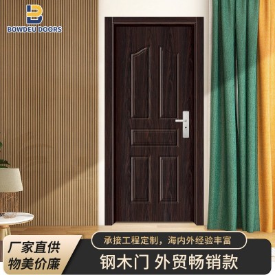 复合美国门平开门家用室内门房间卧室门烤漆生态门静音钢木门图3