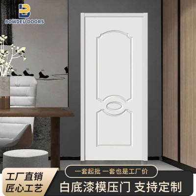 欧式简约光面木纹蜂窝芯模压室内门白底漆室内门价格实惠优质图2