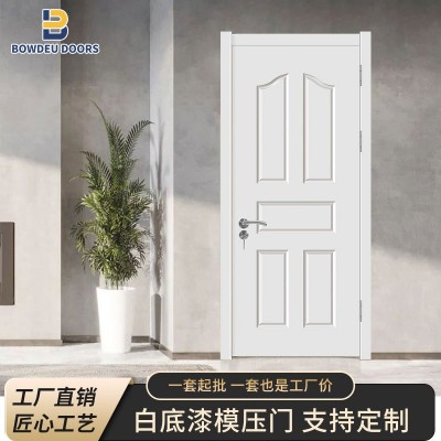 欧式简约光面木纹蜂窝芯模压室内门白底漆室内门价格实惠优质图4