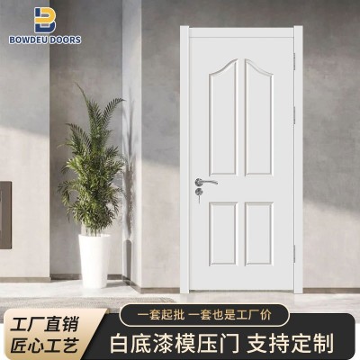 欧式简约光面木纹蜂窝芯模压室内门白底漆室内门价格实惠优质