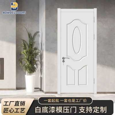 欧式简约光面木纹蜂窝芯模压室内门白底漆室内门价格实惠优质图3