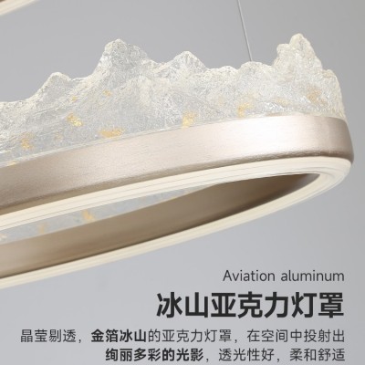 意式轻奢客厅吊灯日照金山现代感别墅大厅复式吊灯极简餐厅灯图4
