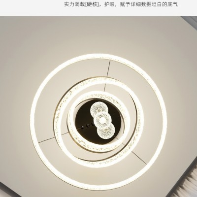 客厅吊灯意式极简轻奢感卧室灯具冰裂纹水晶客厅主灯超亮餐厅吊灯图4