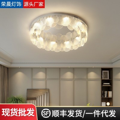 跨境水晶卧室灯吸顶灯现代简约主卧室灯意式轻奢入户小客厅吸顶灯