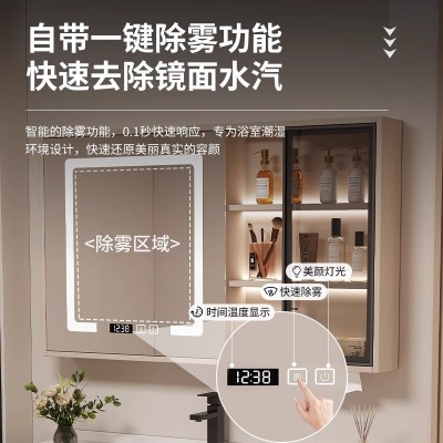 奶油风实木橡木浴室柜一体陶瓷洗手盆卫生间洗脸盆组合家用洗漱台图4