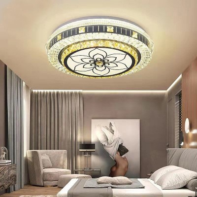卧室灯水晶吸顶灯现代简约圆形led客厅轻奢无极调光新款智能灯具图2