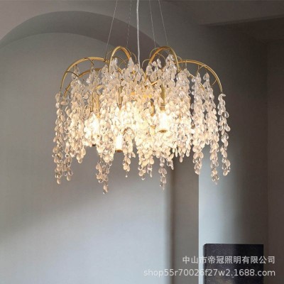 现代客厅水晶吊灯设计感树枝灯创意餐厅灯法式轻奢卧室灯网红新款图2
