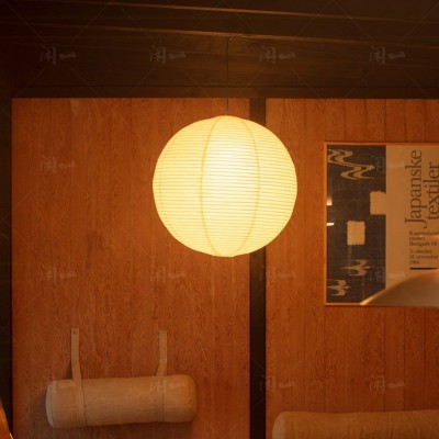 日式和风纸艺吊灯民宿茶室餐桌灯具北欧网红卧室餐厅圆球灯笼吊灯图4