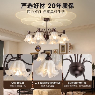 美式吊灯客厅高级感复古氛围法式灯具中古风餐厅灯主灯中山家装灯图4