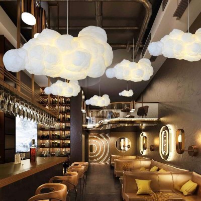 云朵吊灯餐厅创意个性商城服装店铺商用儿童主题乐园装饰棉花灯具图2