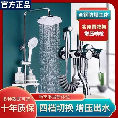 全铜淋浴花洒套装卫浴家用淋雨浴室沐浴增压花洒喷头工厂一件批发图3