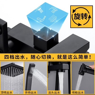 跨境外贸淋浴面板花洒套装浴室全铜花洒家用增压喷头淋浴多功能图3