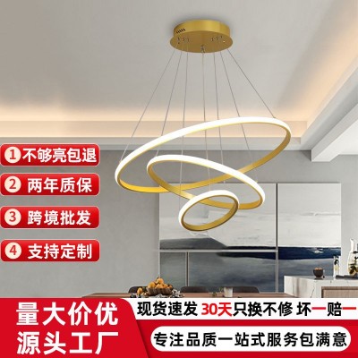 led餐厅吊灯北欧现代简约枝形吊灯卧室客厅灯三环中山灯具厂直销图3