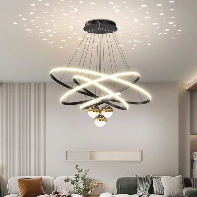 现代简约led家用卧室客厅吊灯网红轻奢满天星餐吊灯中山家装灯具图2