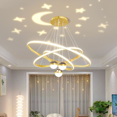 现代简约led家用卧室客厅吊灯网红轻奢满天星餐吊灯中山家装灯具