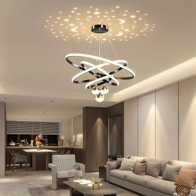 现代简约led家用卧室客厅吊灯网红轻奢满天星餐吊灯中山家装灯具图5
