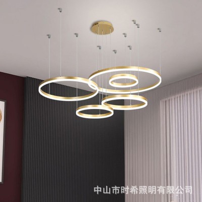 环形吊灯圆圈客厅灯具LED现代简约家用智能创意2025新款中山灯具图2