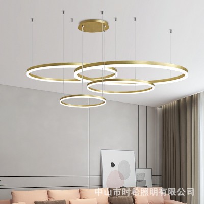 环形吊灯圆圈客厅灯具LED现代简约家用智能创意2025新款中山灯具图4