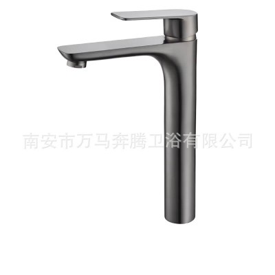 枪灰台上盆水龙头冷热黄铜款加高面盆洗脸盆高脚卫生间洗手盆单冷图5
