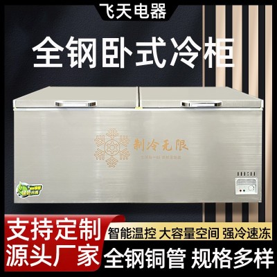钢制冰柜定做 商用家用冷藏冷冻两用单/双温冷柜铜管不锈钢速冻柜