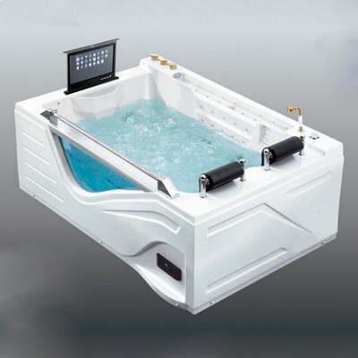 按摩浴缸 亚克力玻璃纤维双人浴盆 民宿酒店泡池 别墅Jacuzzi图1