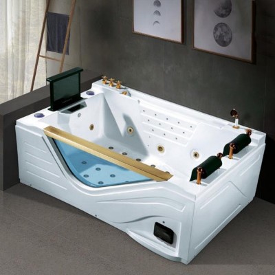 按摩浴缸 亚克力玻璃纤维双人浴盆 民宿酒店泡池 别墅Jacuzzi图2