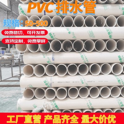 PVC排水管75塑料管材 市政民用雨水排污国标通厚管50pvc排水管图4