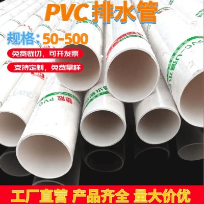 PVC排水管75塑料管材 市政民用雨水排污国标通厚管50pvc排水管图2