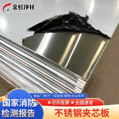 不锈钢岩棉板防火净化板彩钢板外墙隔热复合夹芯洁净板厂房吊顶板图3