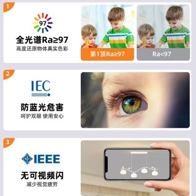奶油风创意南瓜餐厅吊灯2025年新款温馨护眼一体长条餐桌吧台灯具图2