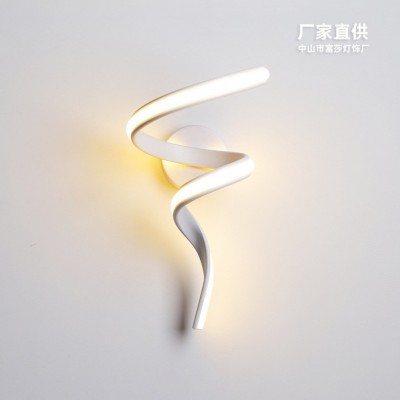 北欧极简螺旋壁灯现代简约创意客厅电视背景墙过道玄关卧室床头灯图3
