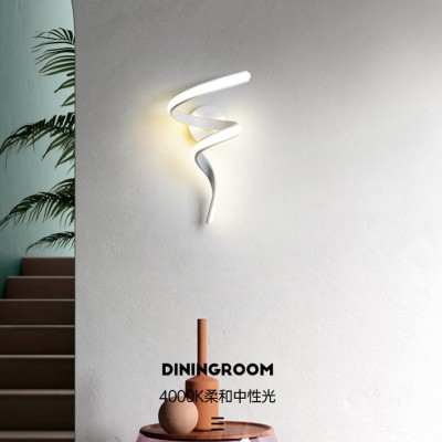 北欧极简螺旋壁灯现代简约创意客厅电视背景墙过道玄关卧室床头灯图4