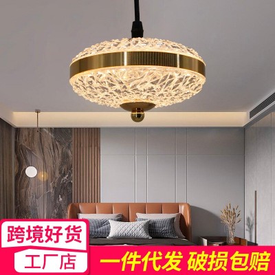 跨境新款单头飞碟吊灯吧台饭厅简约圆形灯具卧室背景墙创意吊灯图2