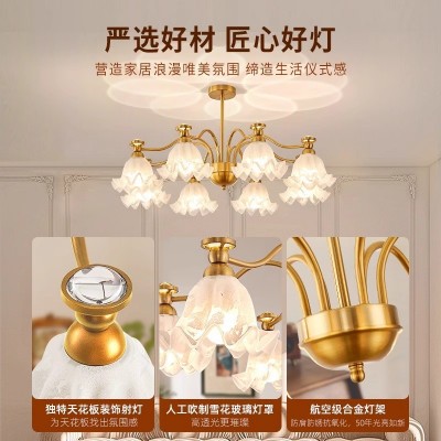 美式简约客厅吊灯餐厅卧室灯轻奢大气现代法式中古风全屋灯具套餐图4