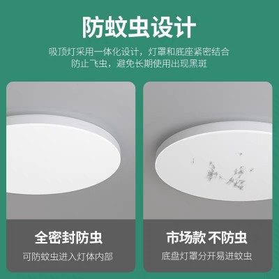 中山三防led吸顶灯客厅阳台厕所过道圆形防尘防潮防虫超薄吸顶灯图2