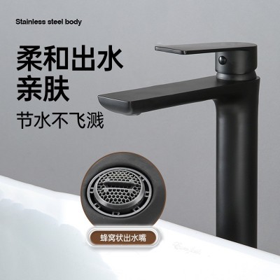 面盆水龙头蜂窝不锈钢冷热水浴室卫生间洗脸盆台盆龙头水龙头单孔图2