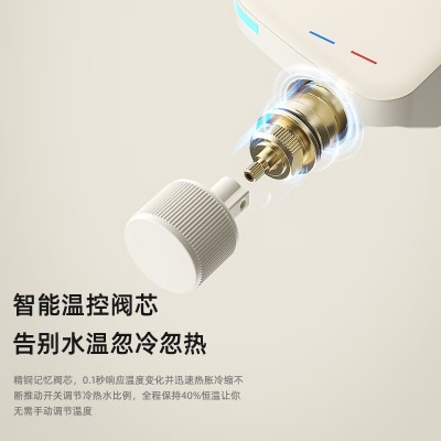 新款X9奶白色智能恒温淋浴花洒套装超大面板靠墙腰喷多功能家用浴图3