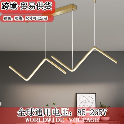 北欧餐厅吊灯现代简约灯具饭厅餐桌灯沙发创意几何线条吊灯灯具图2